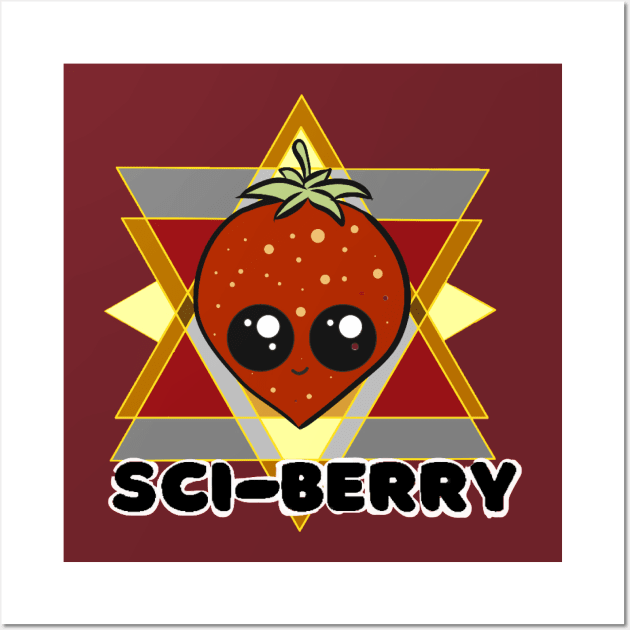 Sci-Berry the Strawberry Alien Wall Art by Lookify